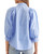 Pinstripe Balloon Sleeve Button Front Blouse