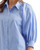 Pinstripe Balloon Sleeve Button Front Blouse
