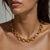 Ruby Oval Chain Necklace - Gold
