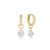 Reflection Charm Huggie Hoop Earrings - April