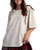Crochet Flower Appliqué Relaxed Knit Tee