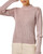 Washed Rose Cable Sleeve Mock Neck Sweater
