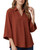3/4 Sleeve Collared Split Neck Blouse