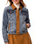 Tribal Denim Jacket with Faux Suede Trim