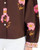 Chocolate Floral Ruffle Neck Button Front Blouse