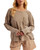 Washed Waffle Contrast Long Sleeve Pocket Top