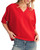 V-Neck Dolman Sleeve Sweater Knit Top