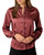 Ruffle Neck Satin Button-Down Blouse