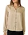 Ruffle Neck Satin Button-Down Blouse