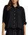 Dolman Sleeve Scallop Hem Button-Up Top
