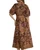 Floral Border Print Tie Waist Midi Dress