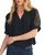 Black Leopard Stripe Sleeve Top