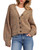 Multi Color Chunky Knit Button Front Cardigan