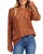 Vintage Wash Openwork Cable Knit Sweater
