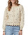 Polka Dot Scallop Trim Cardigan