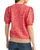 Pink Leopard Puff Sleeve V-Neck Sweater
