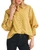 Mustard Polka Dot Balloon Sleeve Button-Up Blouse