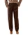Saddle Brown Faux Leather Straight Leg Pants