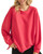 Scuba Knit Oversized Crew Neck Pullover with Pockets