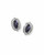 Ellie Stepped Frame Stud Earrings in Silver