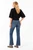 Queen Bee Pull-On Flair Jeans in Medium Denim