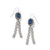 Twinkle Luxe Chain Tassel French Wire Earrings in Blue