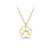 14K Gold Plated Sterling Silver Paw Print Necklace