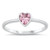 Sterling Silver Pink CZ Heart Ring