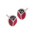 Sterling Silver Ladybug Stud Earring With Red and Black Enamel
