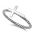 Braided Rope Band with Sideways Cross Ring in Oxidized Finish Braided Rope Band with Sideways Cross Ring in Oxidized Finish