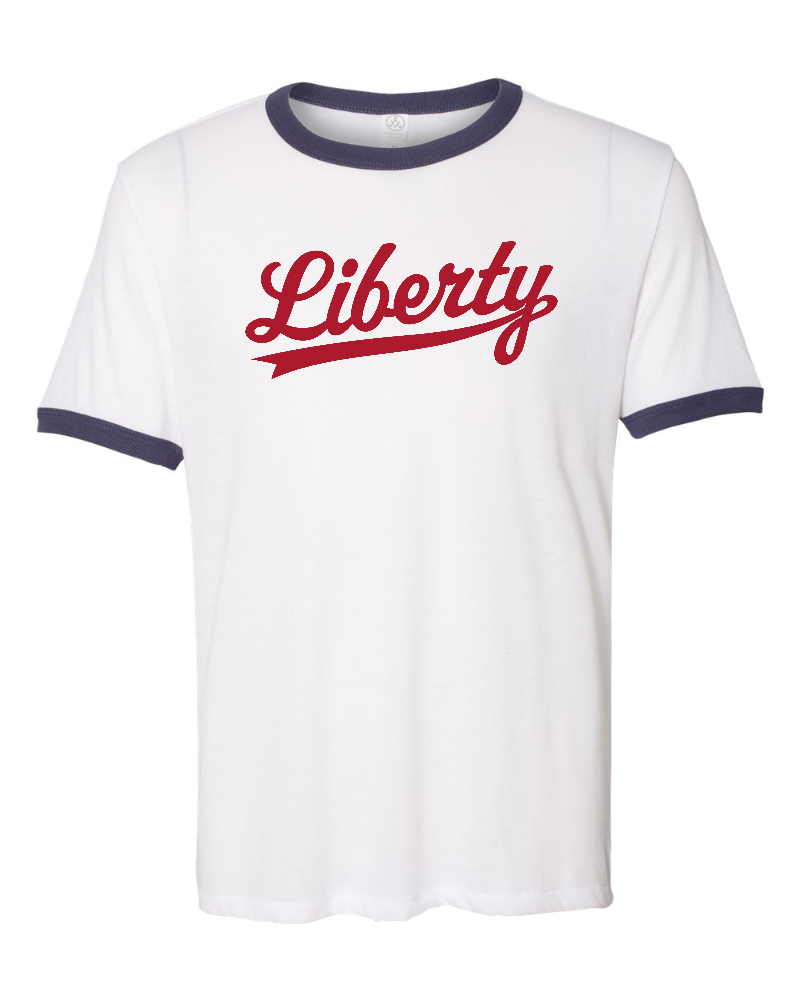 スタカリ SD 88/12 RINGER SCRIPT LOGO T Liberty University Script Vintage Ringer T-shirt