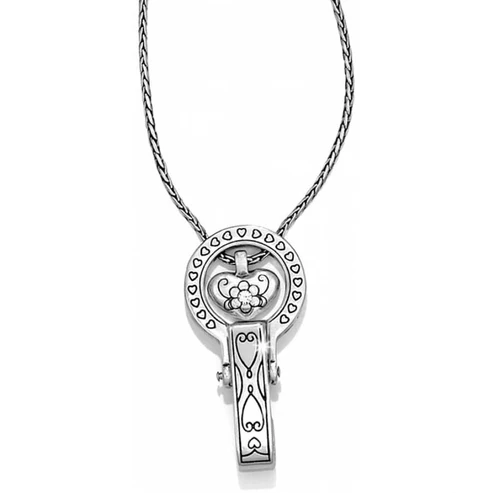 Brighton Badge Clip Necklace - Silver