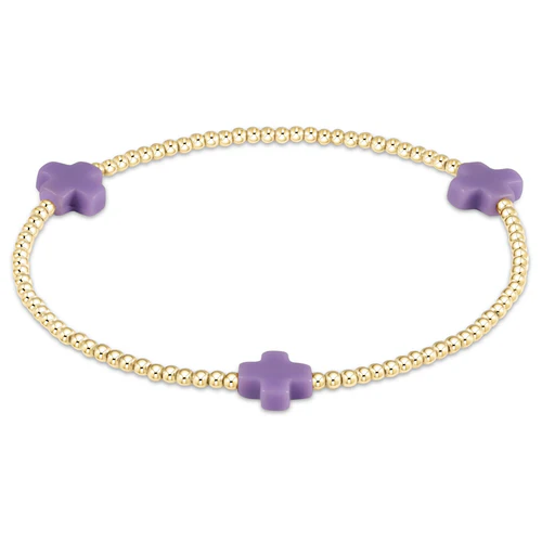 Signature Cross 2mm Gold Bracelet - Turquoise main image 0