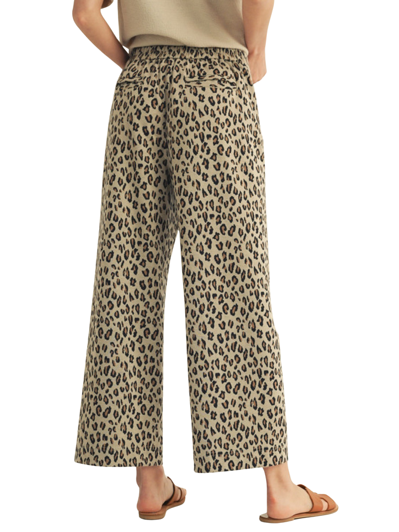 Jodifil Leopard Print Wide Leg Pants