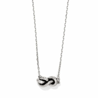 Interlok Single Knot Mini Necklace, Silver