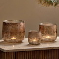 Large, medium & small Konara glass tealight holders.