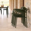 Dark Green Bliss armchairs stacked.