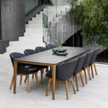 Cane-line Aspect dining table 210 x 100cm and Peacock dining chairs.