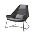 Cane-line Breeze highback Black chair with cushions.