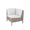 Cane-line Connect dining lounge corner module with White cushion.