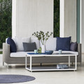 Cane-line cushion for Connect in White on Taupe 3-seater sofa.