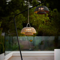 Dark Grey & Taupe hanging lamps & stand in the Illusion range by Cane-line.