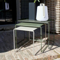 Rosemary, Cactus, Clay Grey Oulala tables outside with Balad lamp on top.