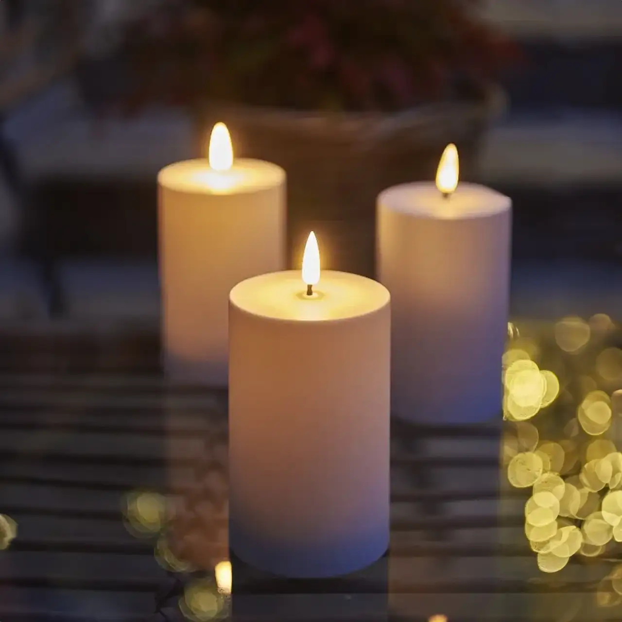 Outdoor Pillar Candles - Set of 2 - Garden & Terrace