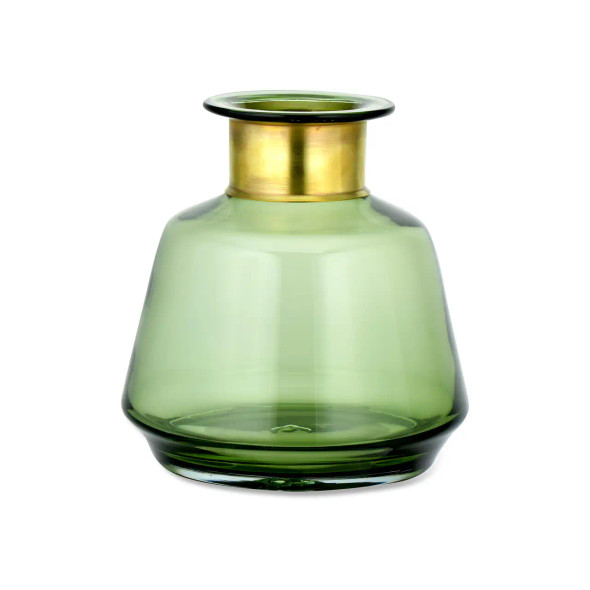 Small - Miza Glass Vase in Green by Nkuku.