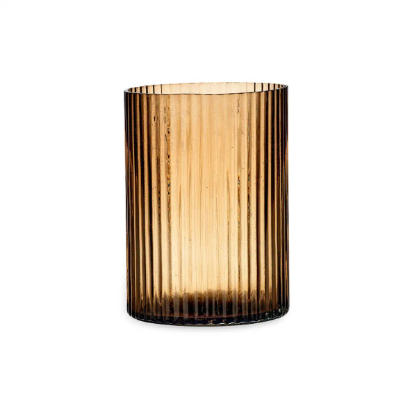 Large - Malana recycled glass candle holder by Nkuku.