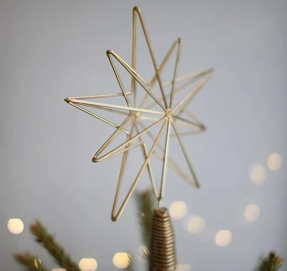 Nkuku Talini Brass coloured Christmas tree topper.