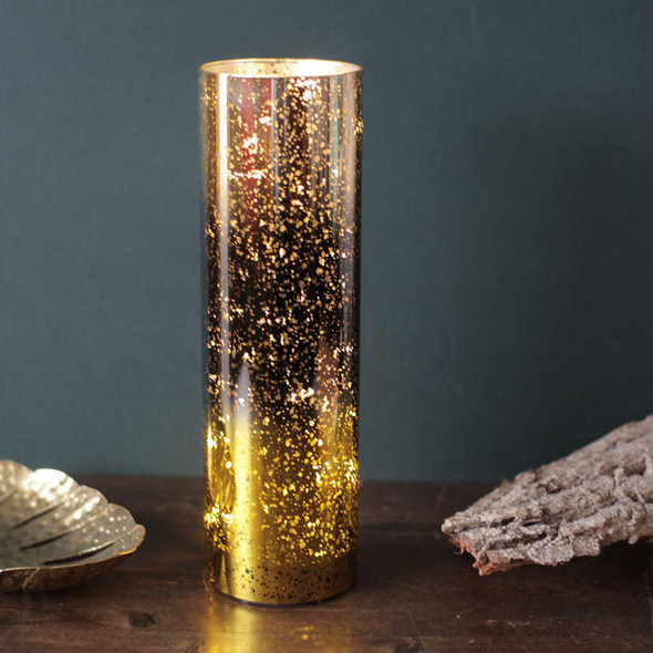 Lightstyle London - Gold glass Cylinder - 30cm.