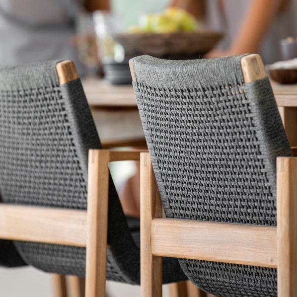 Cane-line Endless dining chair close-up detail.