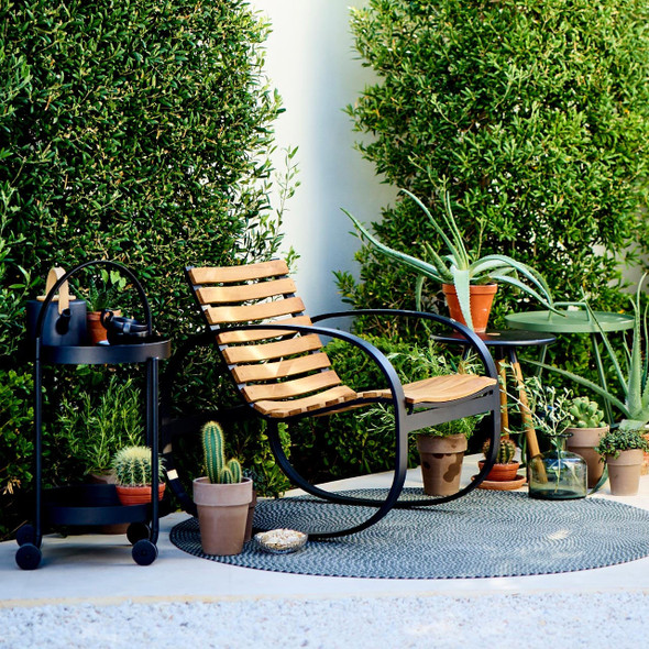 Cane-line Parc rocking chair - Lava Grey frame.